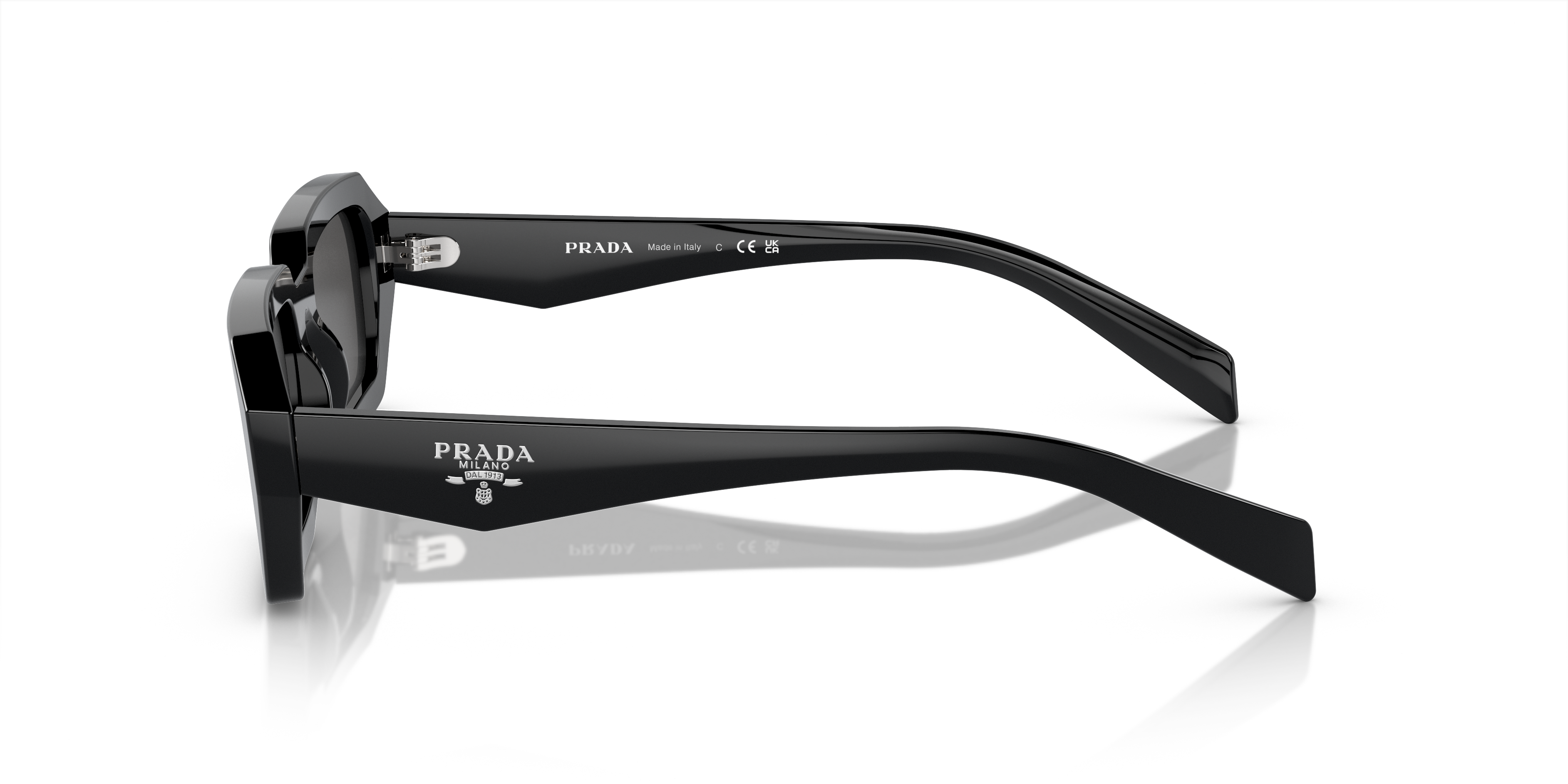 PR A12S Schwarz AcetatSunglass Frames von B24, Seitenansicht