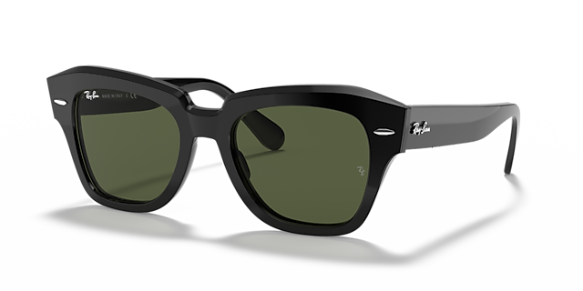 RB2186 Zwart AcetaatSunglass Frames van B24, Hoekweergave