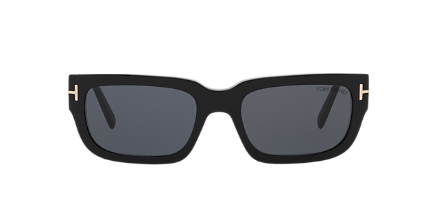 Ezra Glänzendes Schwarz AcetatSunglass Frames von B24, Vorderansicht