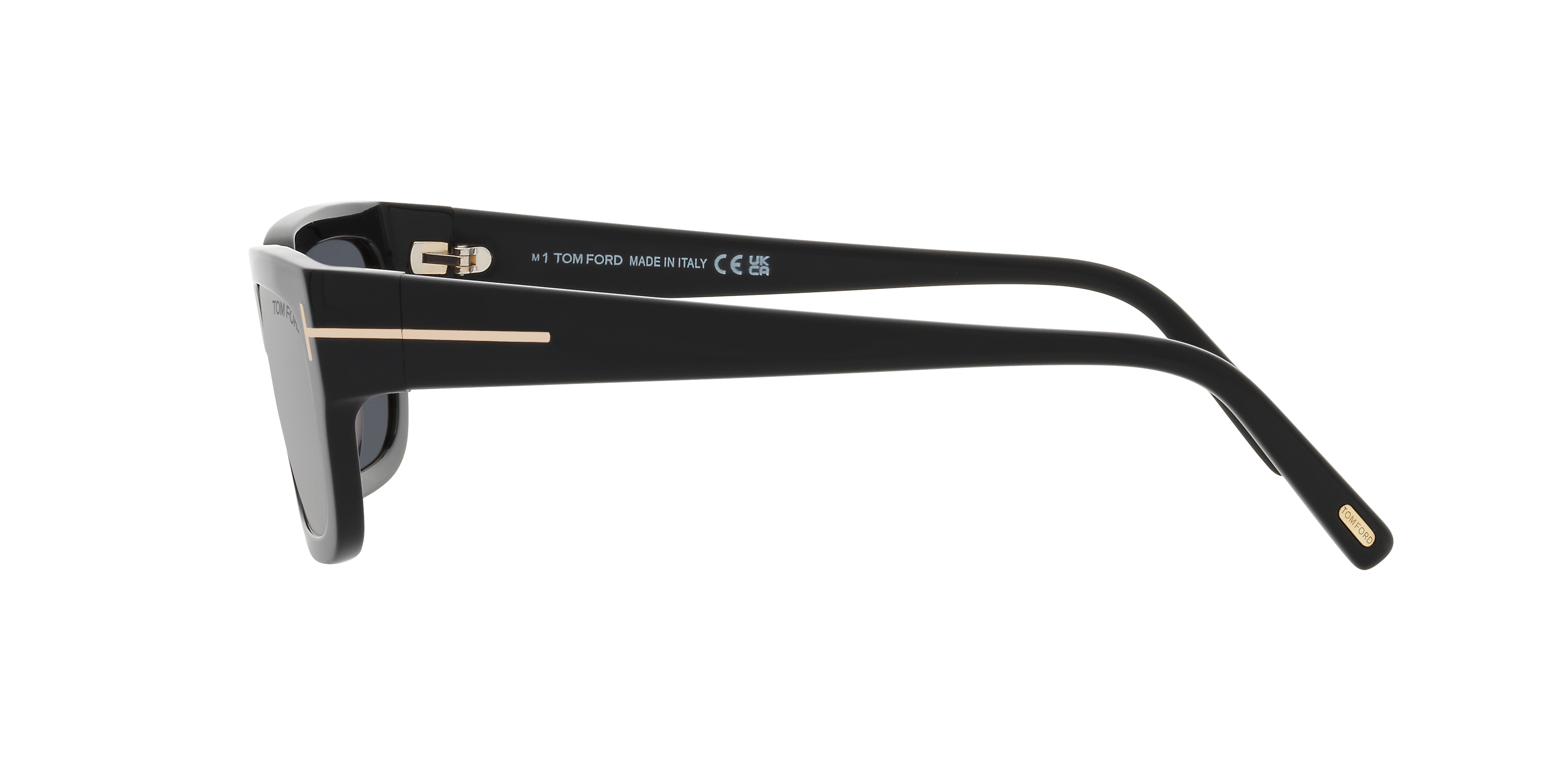 Ezra Zwart glanzend AcetaatSunglass Frames van B24, Zijaanzicht