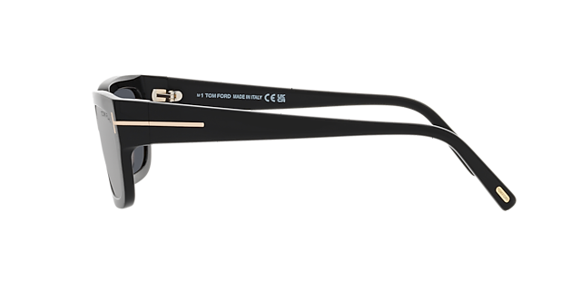 Ezra Glänzendes Schwarz AcetatSunglass Frames von B24, Seitenansicht