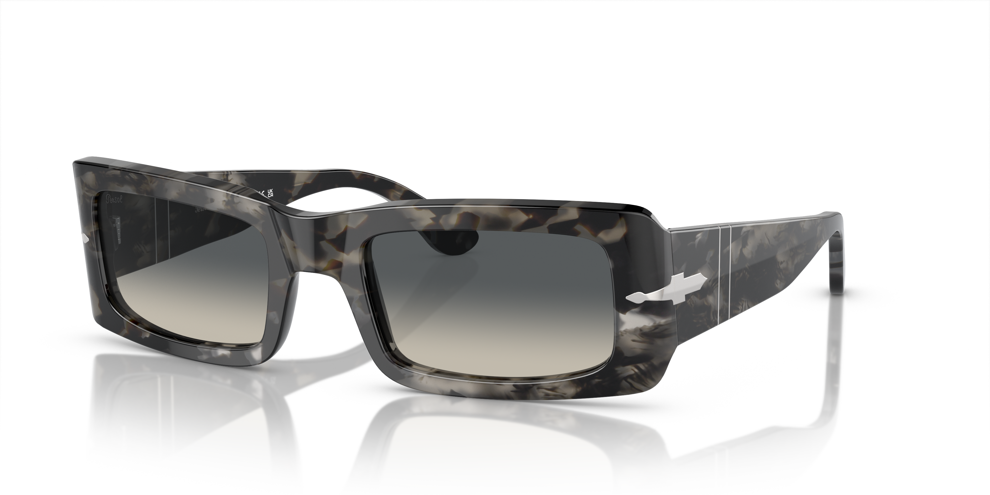 PO3332S Grey Tortoise AcetatSunglass Frames von B24, Dreiviertelansicht