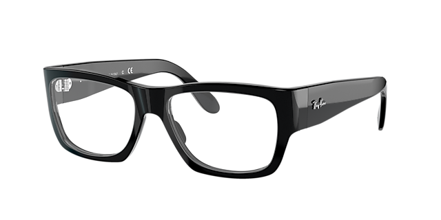 RB5487 Zwart AcetaatEyeglass Frames van B24, Hoekweergave