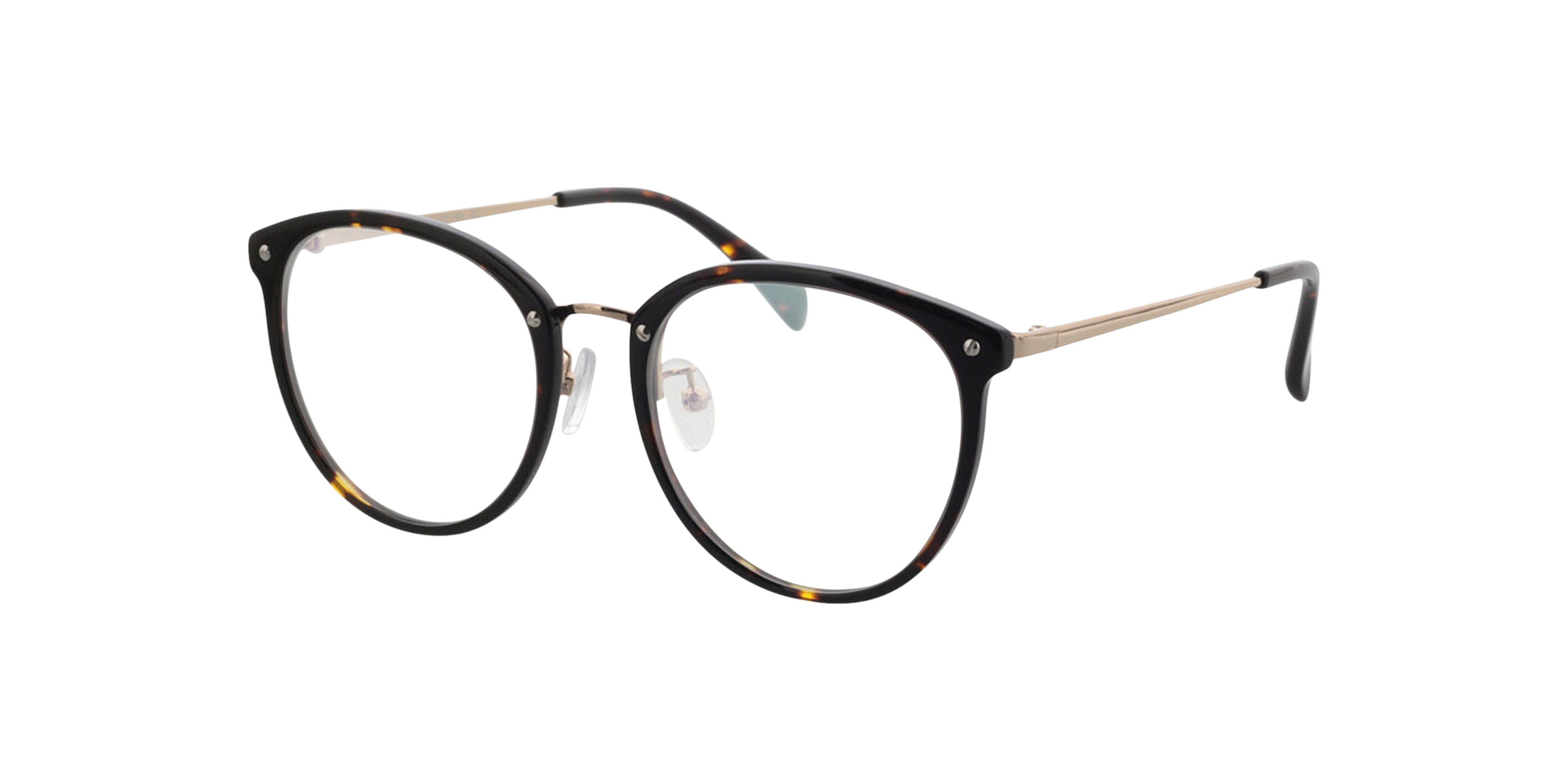 Charlotte Brown Havana  &  Gold AcetatEyeglass Frames von B24, Dreiviertelansicht