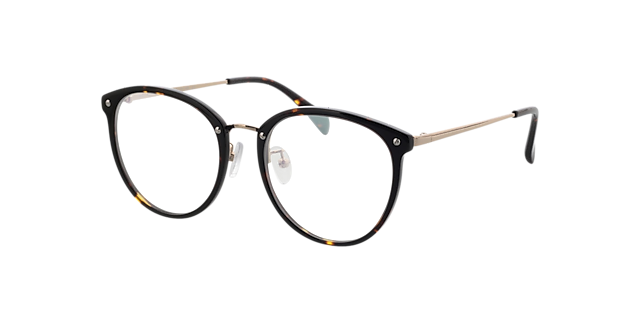 Charlotte Bruin Havana  &  goud AcetaatEyeglass Frames van B24, Hoekweergave
