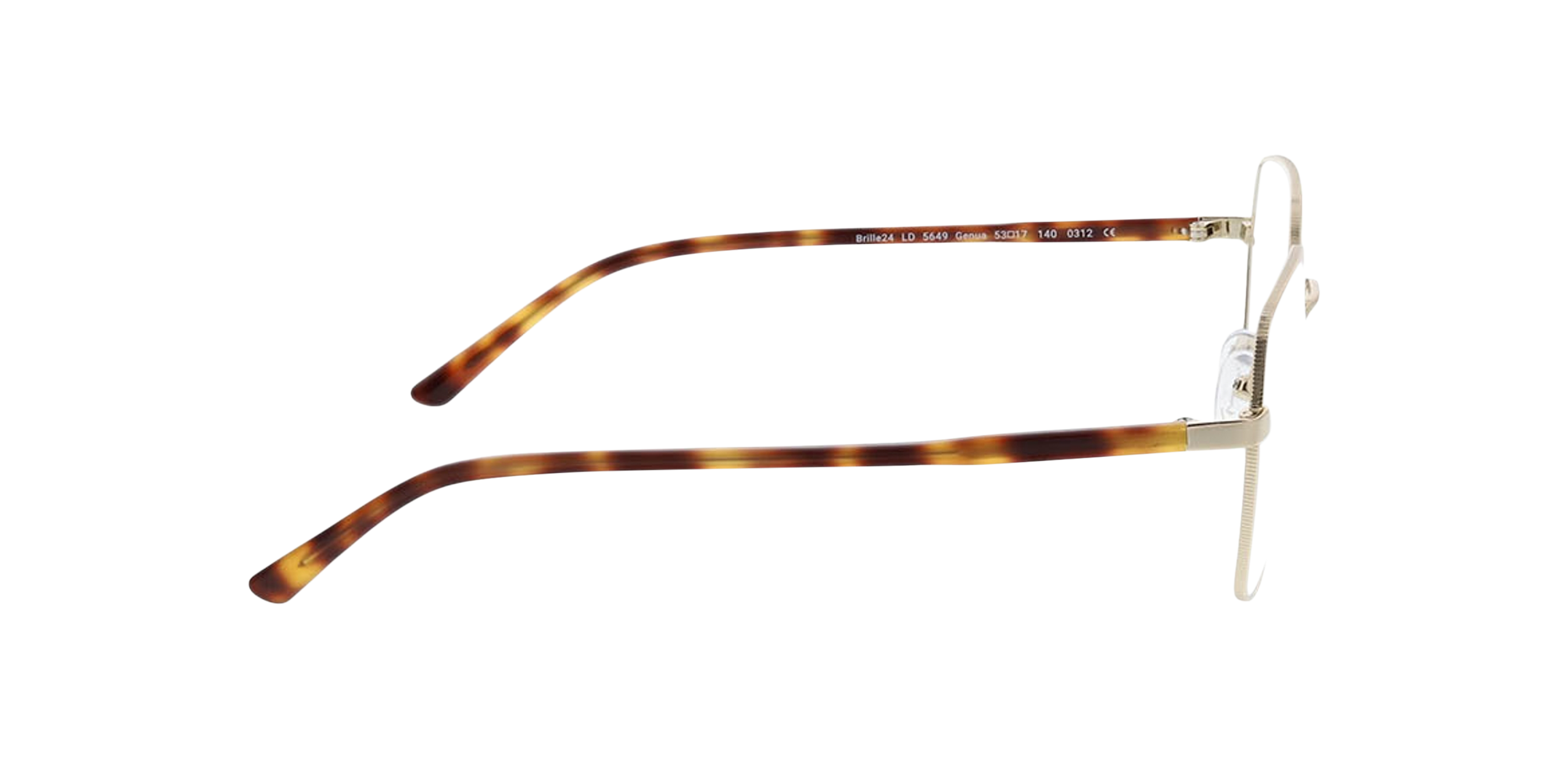 Genua Goud  &  Havana MetaalEyeglass Frames van B24, Zijaanzicht