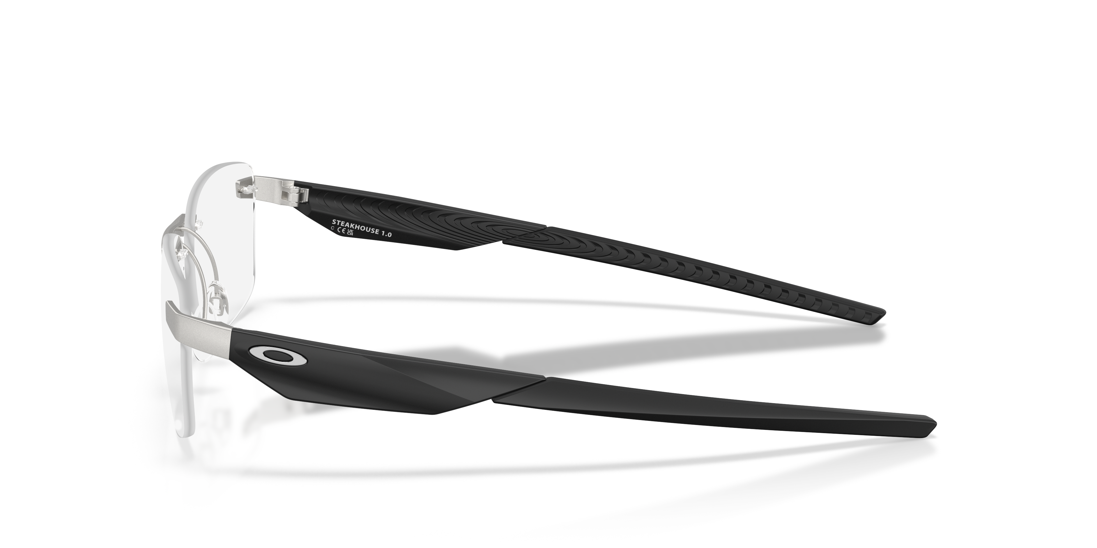 Steakhouse 1.0 Satin Chrome MetaalEyeglass Frames van B24, Zijaanzicht