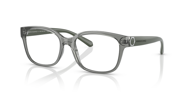 AX3098 Shiny Transparent Green KunststofEyeglass Frames van B24, Hoekweergave