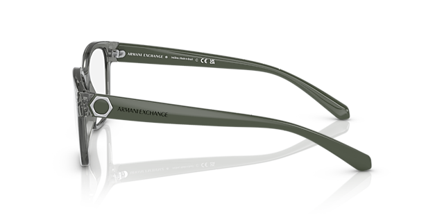 AX3098 Shiny Transparent Green KunststofEyeglass Frames van B24, Zijaanzicht