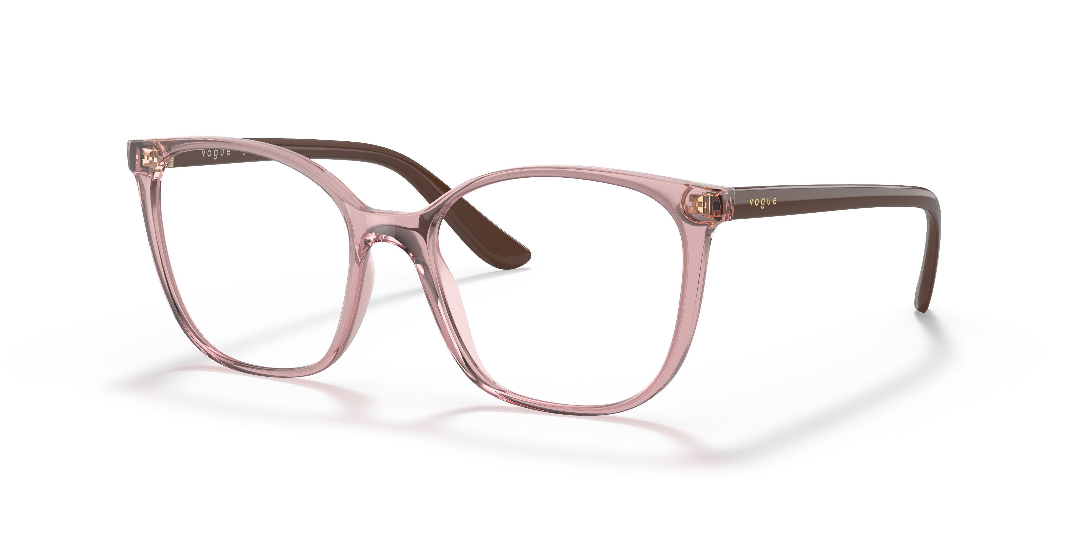 VO5356 Transparant Beige KunststofEyeglass Frames van B24, Hoekweergave