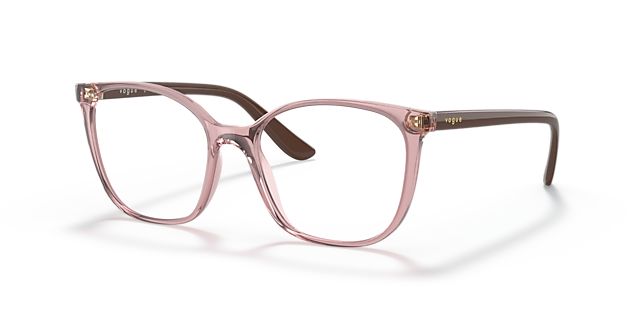 VO5356 Transparant Beige KunststofEyeglass Frames van B24, Hoekweergave