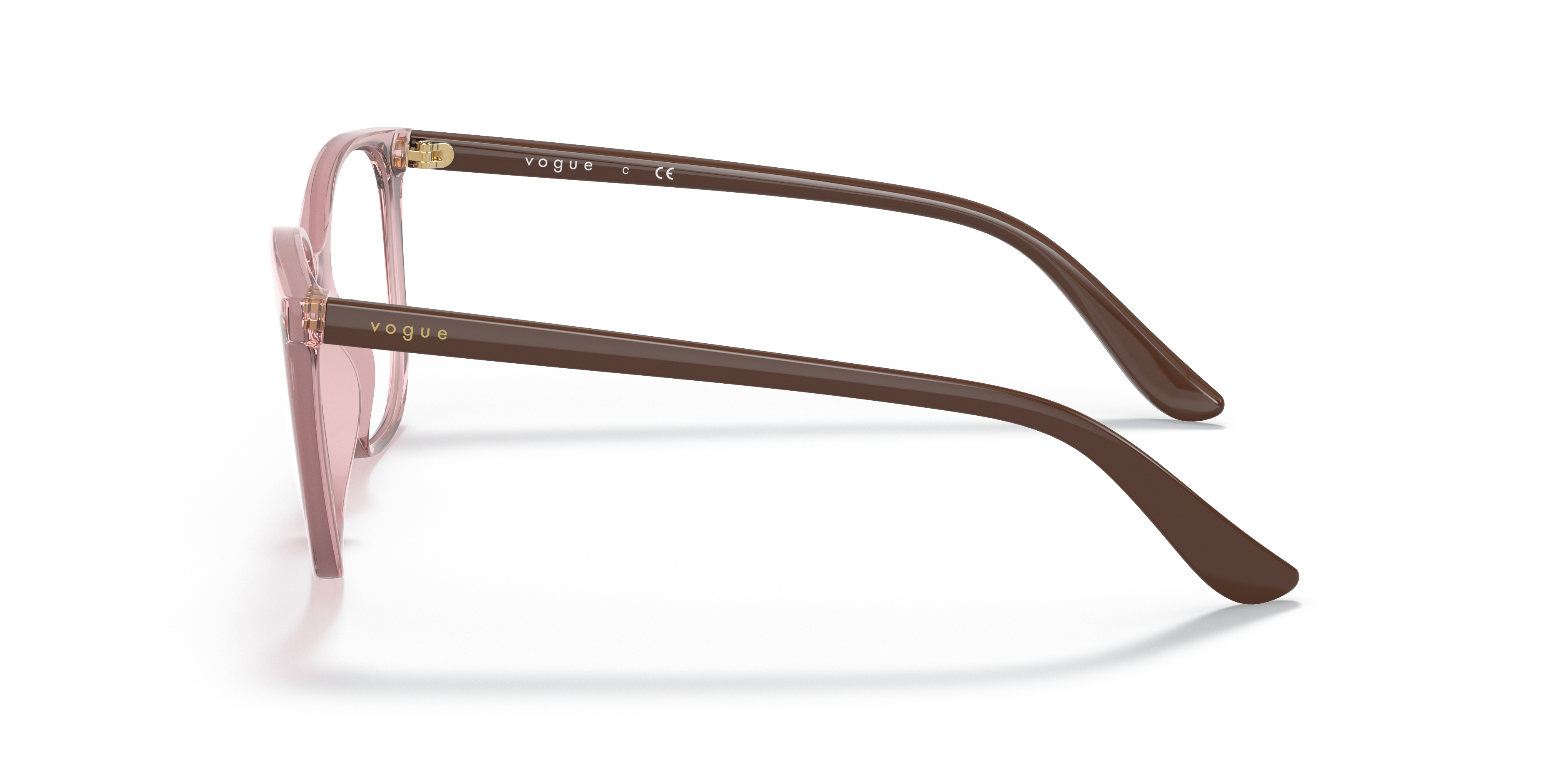 VO5356 Transparant Beige KunststofEyeglass Frames van B24, Zijaanzicht