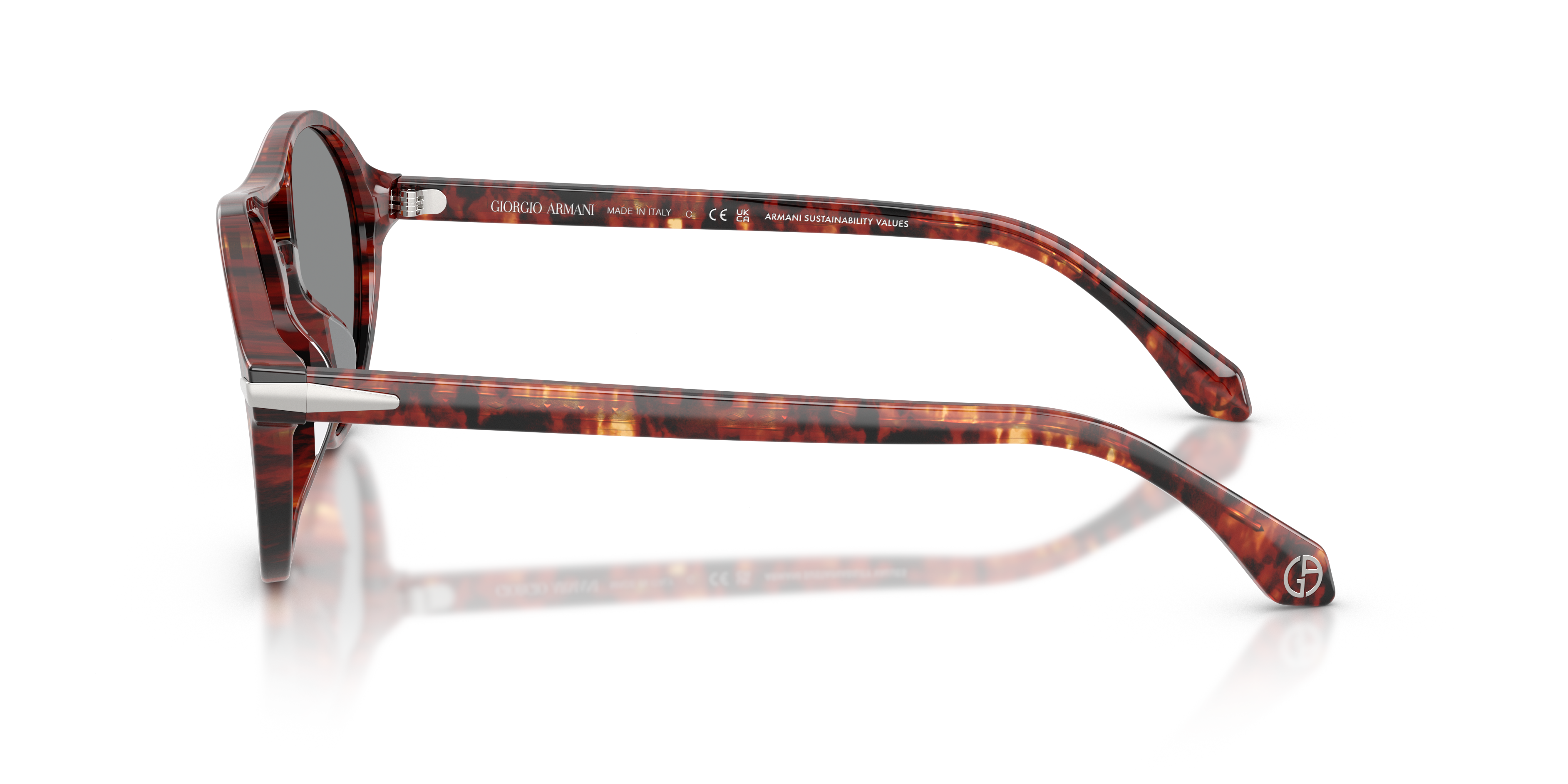 AR8236U Rood Havana AcetaatSunglass Frames van B24, Zijaanzicht