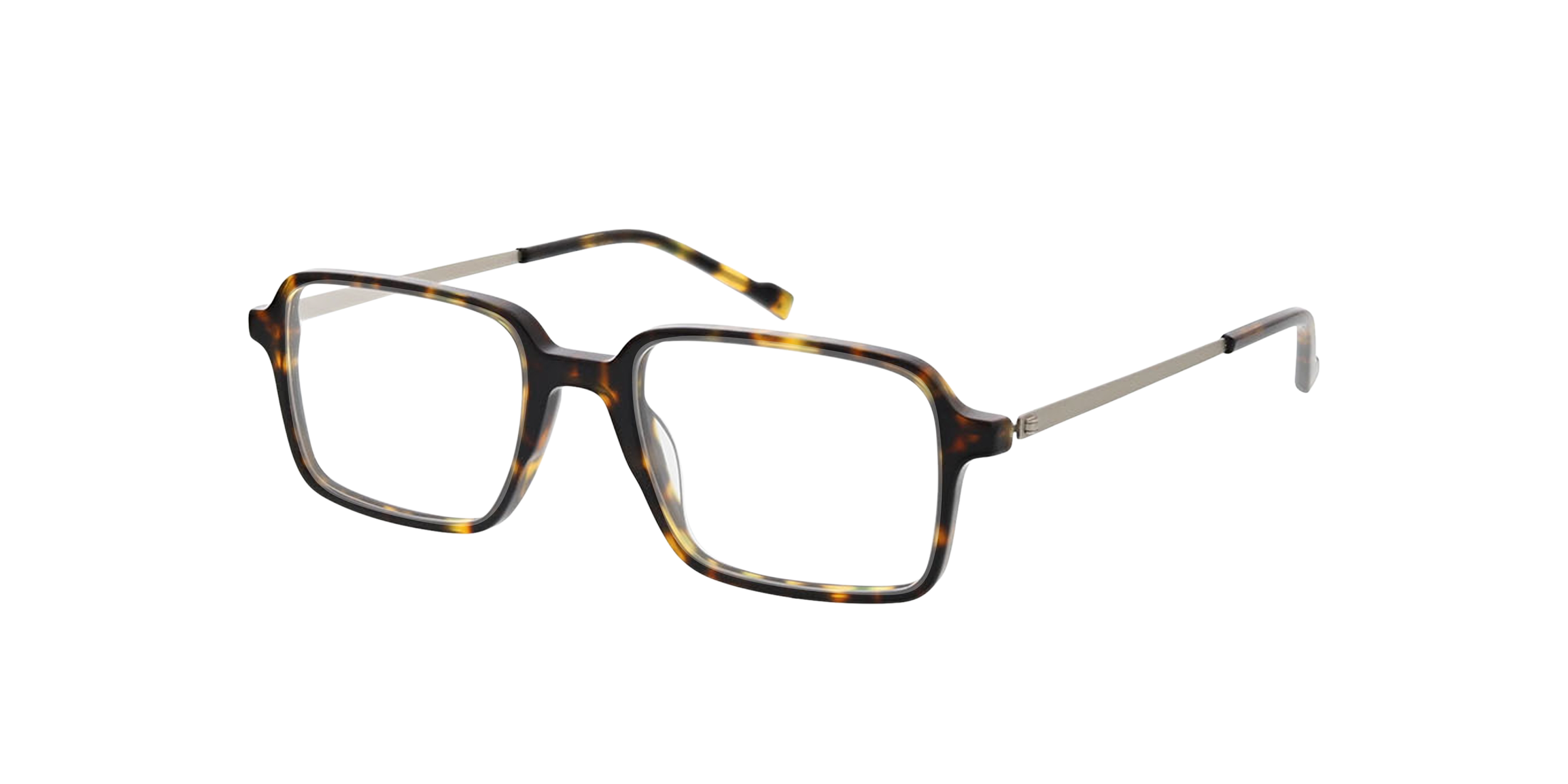 Freiburg Dark Havana  &  Matt Silver AcetatEyeglass Frames von B24, Dreiviertelansicht