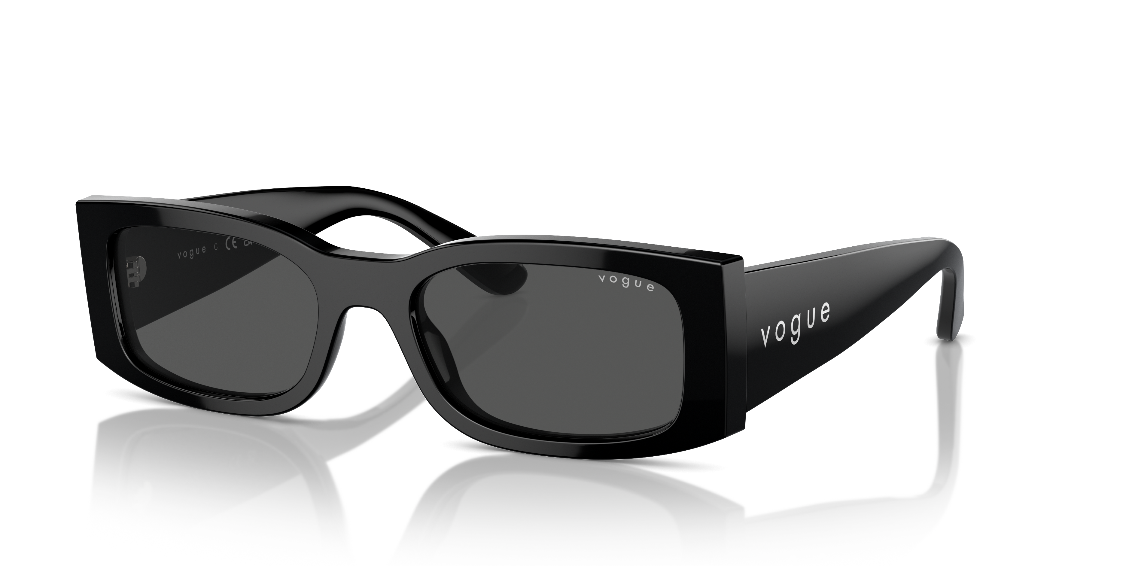 VO5584S Schwarz AcetatSunglass Frames von B24, Dreiviertelansicht