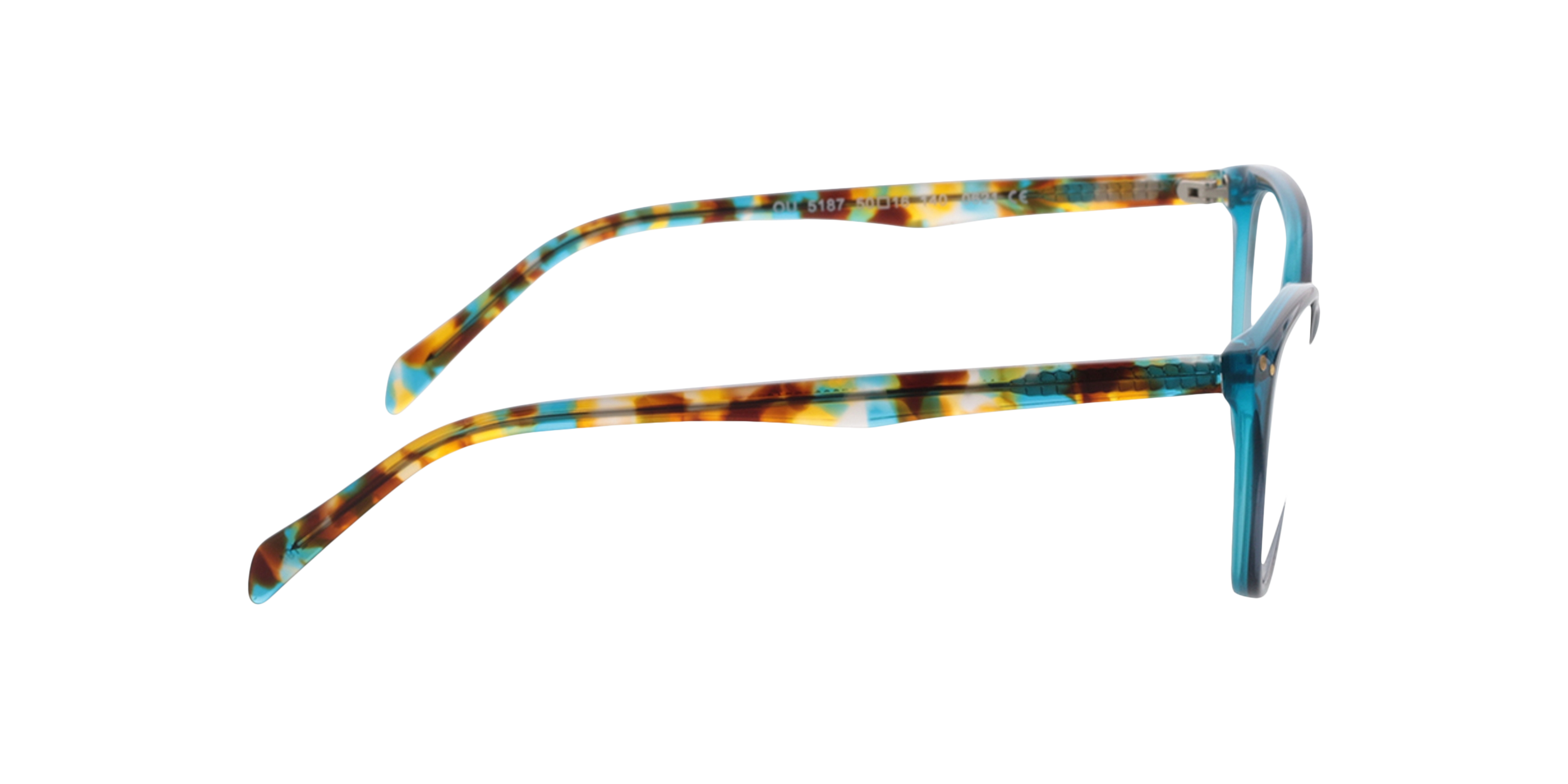 Megan Bilayer Blue  &  Yellow Havana AcetatEyeglass Frames von B24, Seitenansicht