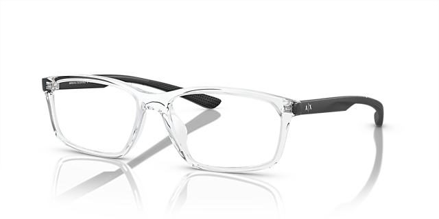 AX3108U Crystal glänzend KunststoffEyeglass Frames von B24, Dreiviertelansicht