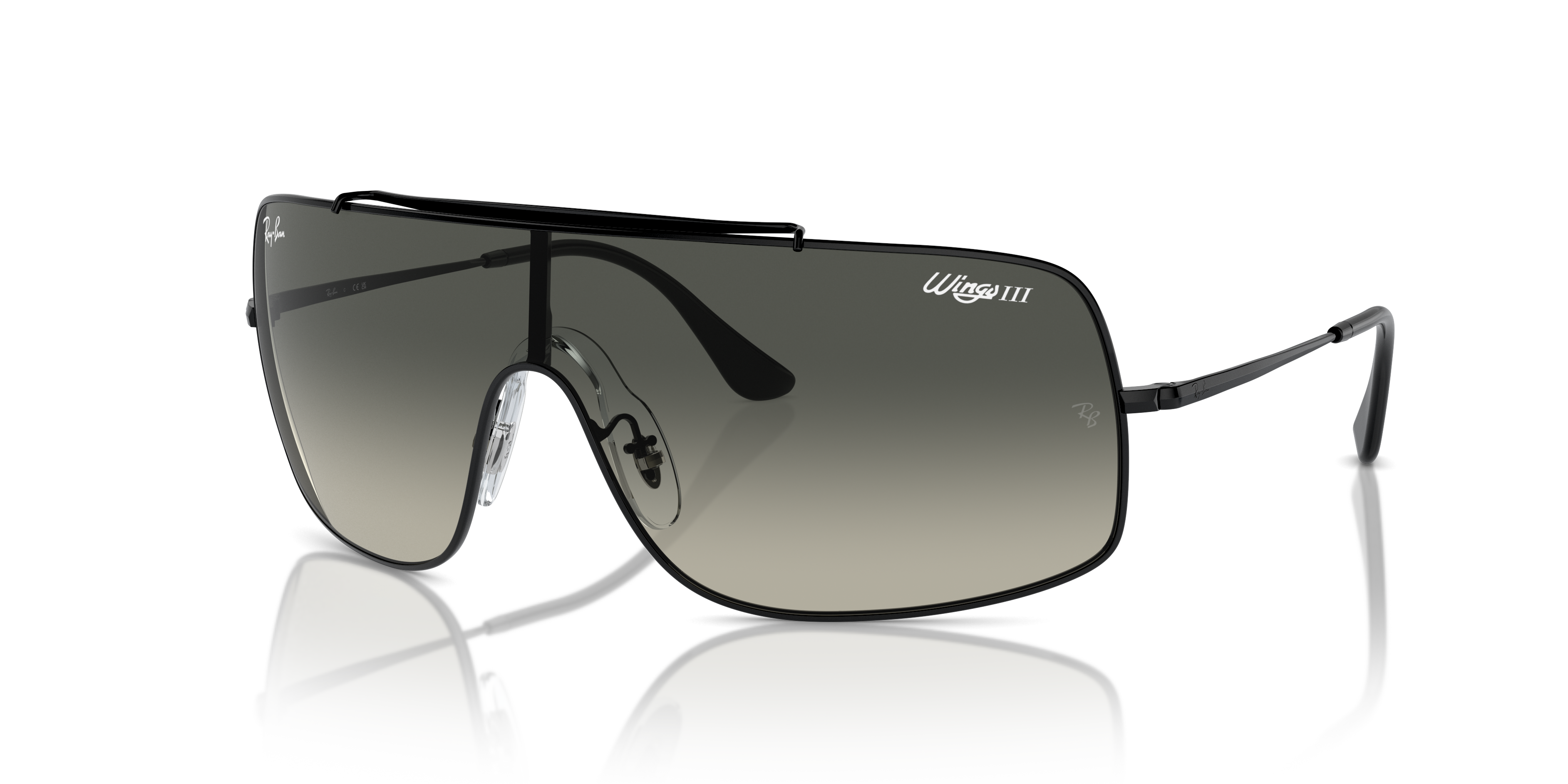 RB3897 Zwart MetaalSunglass Frames van B24, Hoekweergave