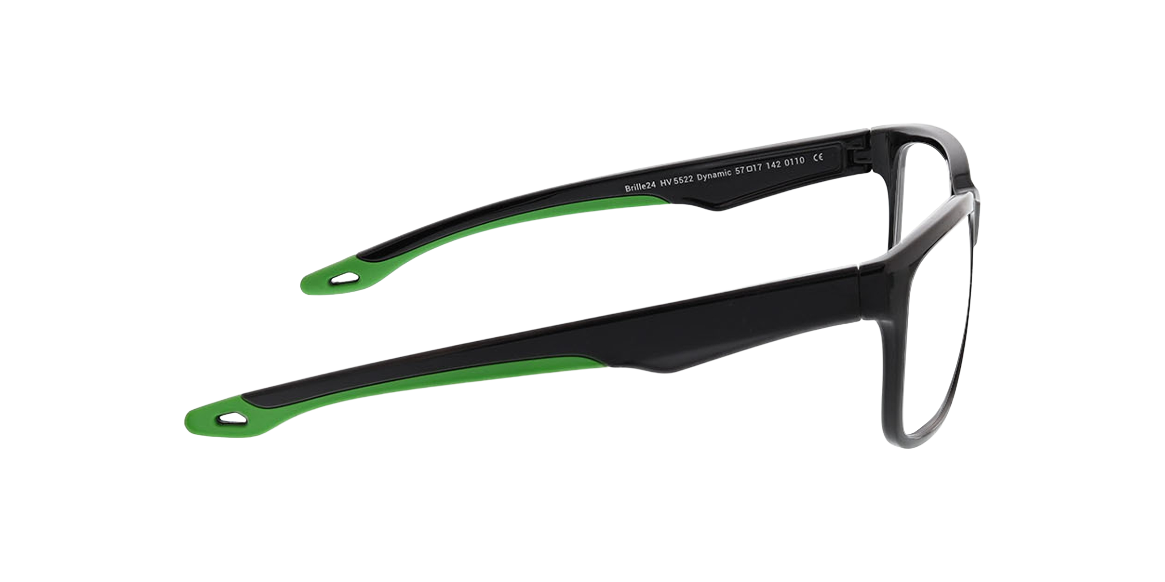 Dynamic Zwart & Groen KunststofEyeglass Frames van B24, Zijaanzicht