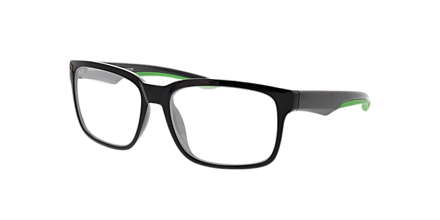 Dynamic Schwarz & Grün KunststoffEyeglass Frames von B24, Dreiviertelansicht