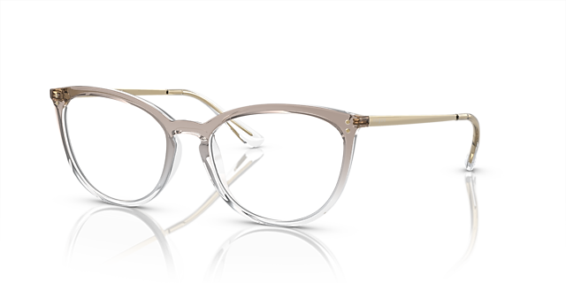 VO5276 Oben Verlauf Braun & Crystal KunststoffEyeglass Frames von B24, Dreiviertelansicht