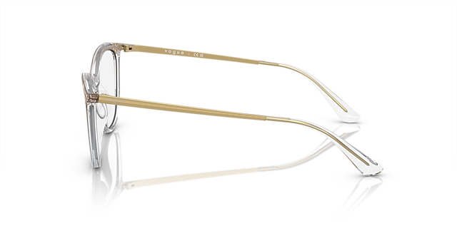 VO5276 Oben Verlauf Braun & Crystal KunststoffEyeglass Frames von B24, Seitenansicht