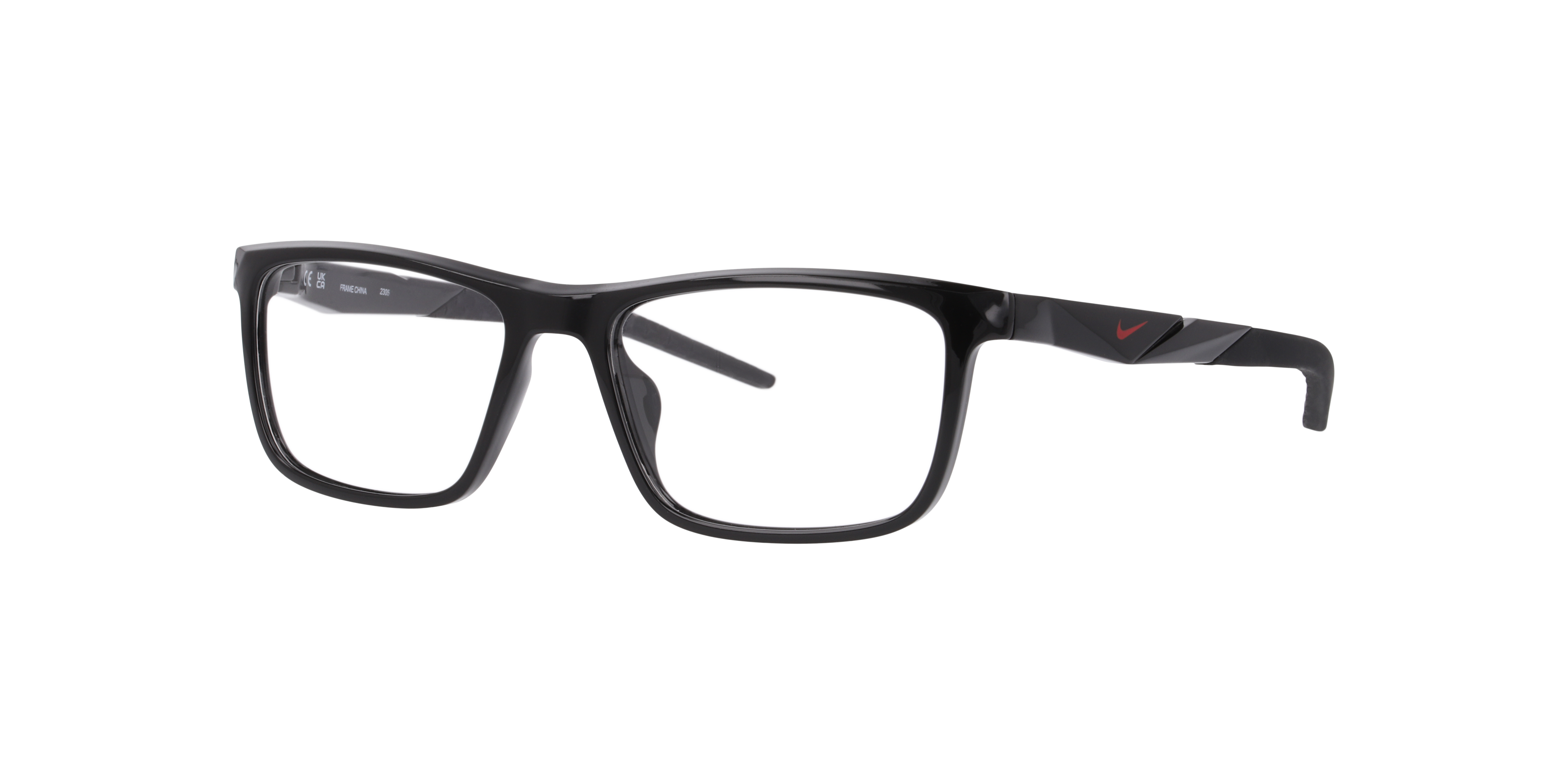 NIKE 7057 Zwart KunststofEyeglass Frames van B24, Hoekweergave