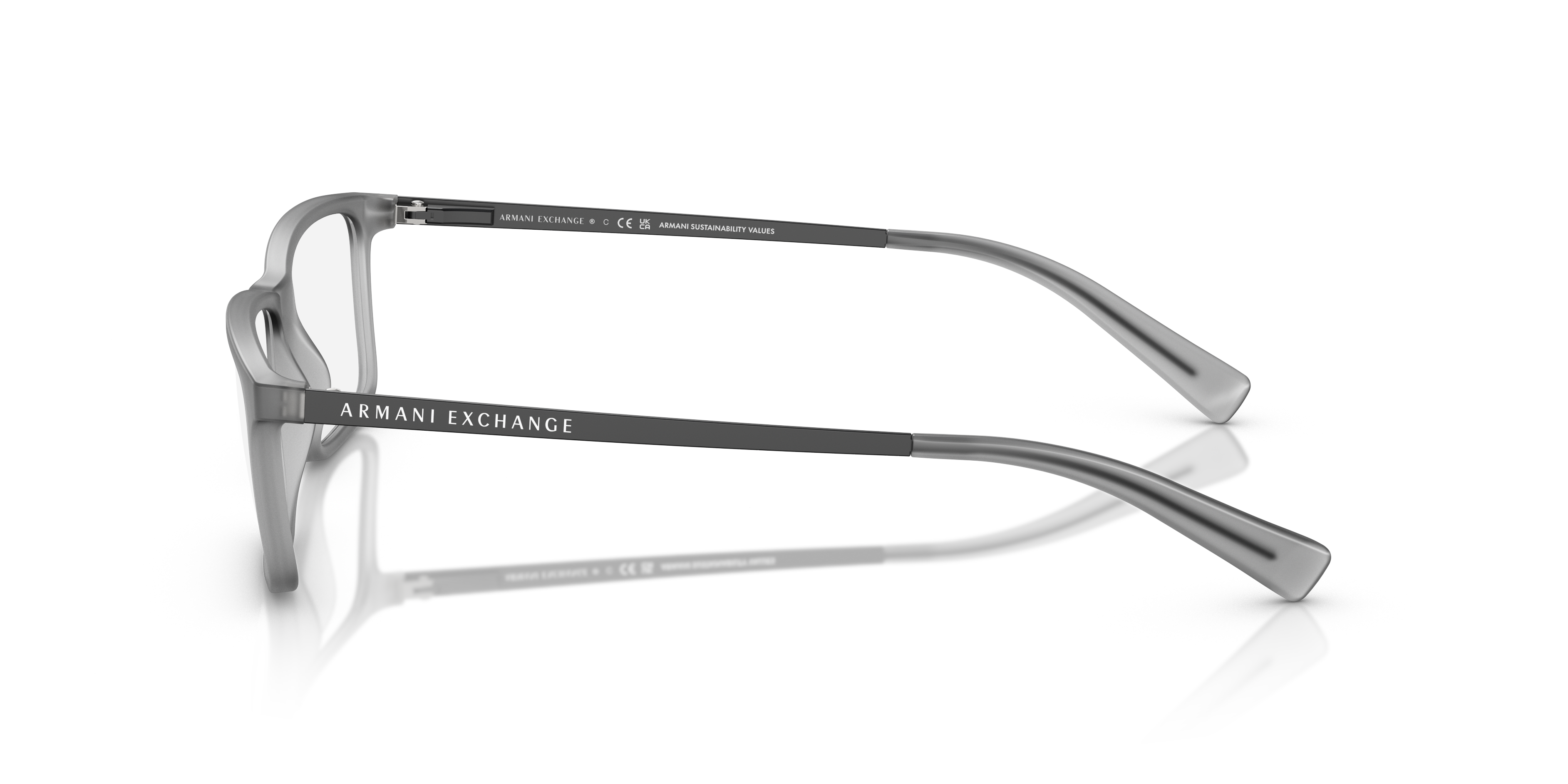 AX3027 Frosted Dark Grey KunststofEyeglass Frames van B24, Zijaanzicht