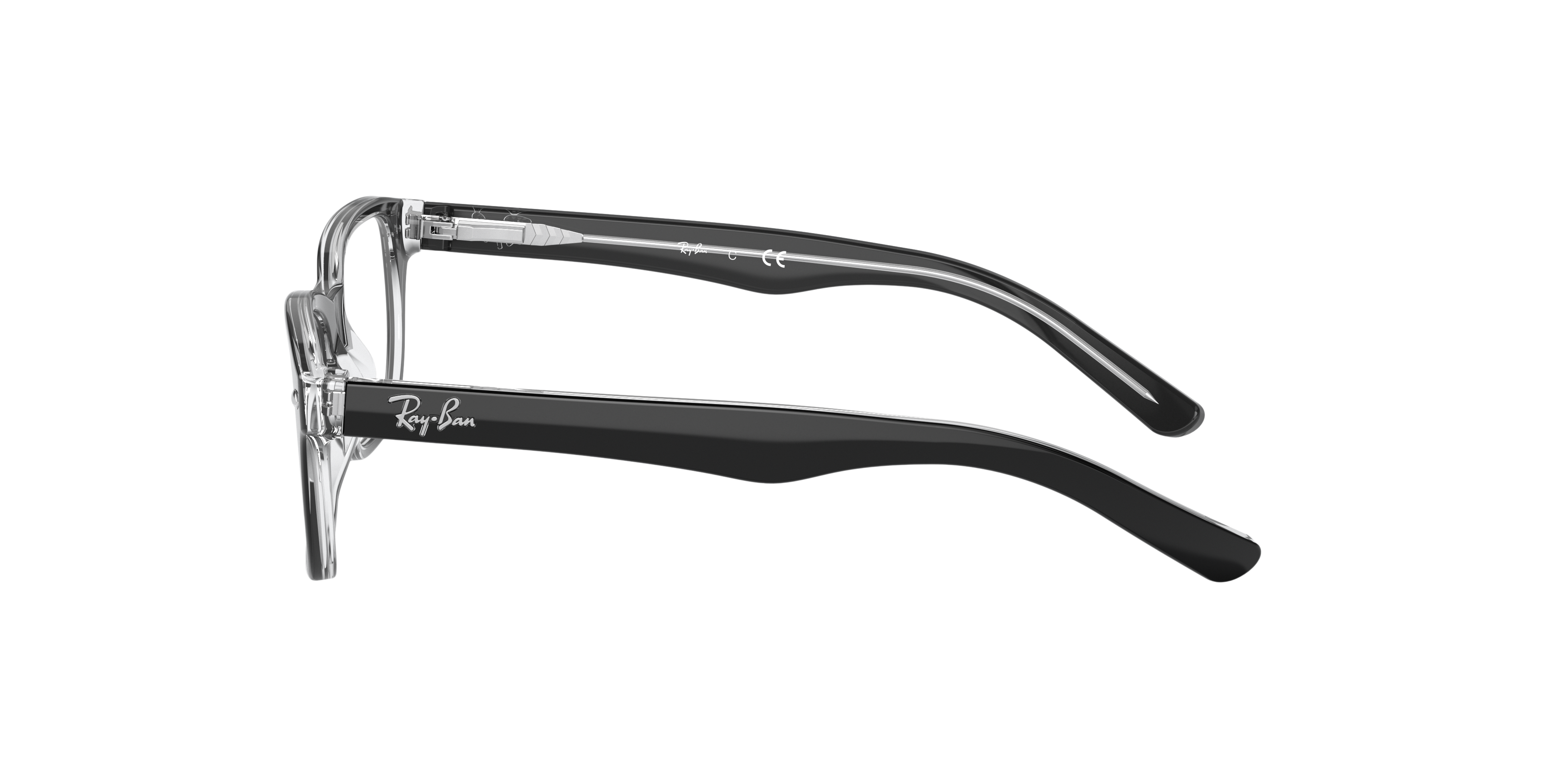 RB1555 Zwart op transparant AcetaatEyeglass Frames van B24, Zijaanzicht