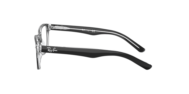 RB1555 Zwart op transparant AcetaatEyeglass Frames van B24, Zijaanzicht