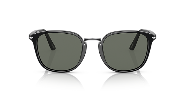 PO3186S Zwart AcetaatSunglass Frames van B24, Vooraanzicht