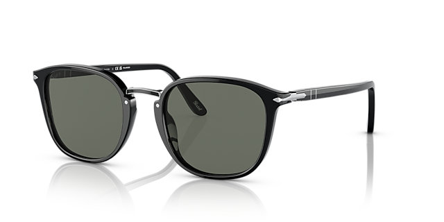 PO3186S Zwart AcetaatSunglass Frames van B24, Hoekweergave