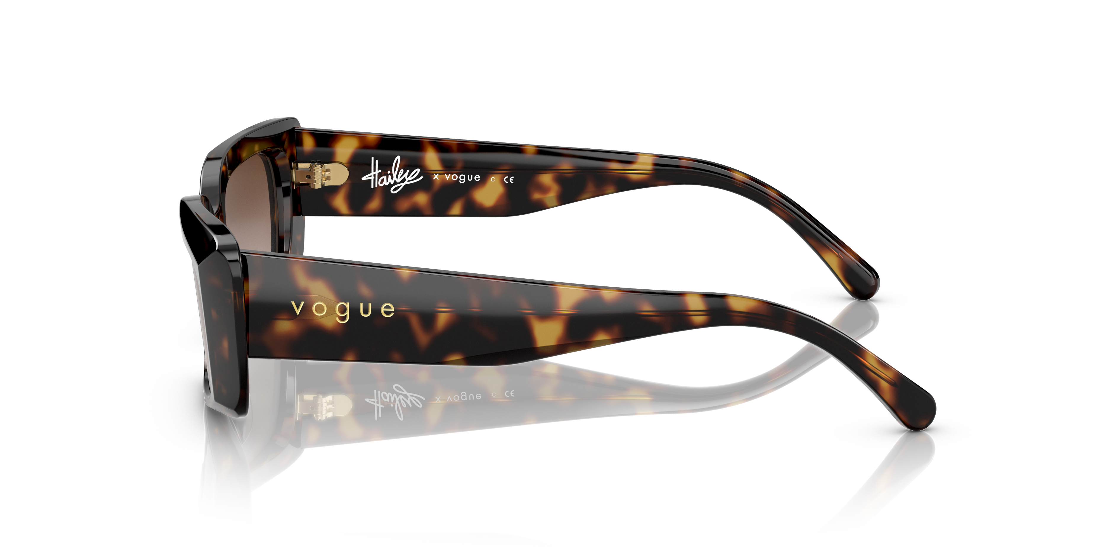 VO5440S Donker Havana AcetaatSunglass Frames van B24, Zijaanzicht