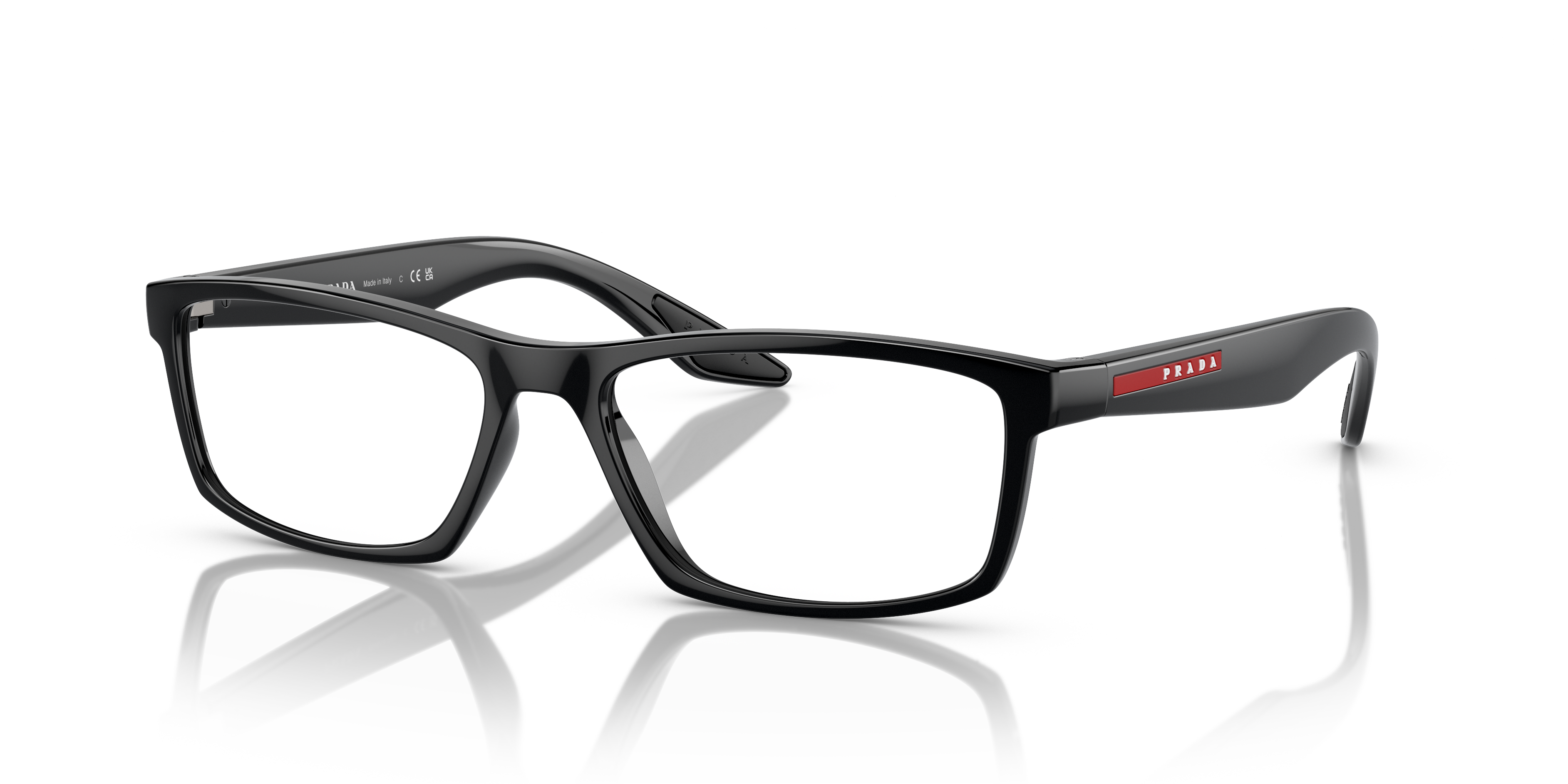 PS 04PV Zwart KunststofEyeglass Frames van B24, Hoekweergave