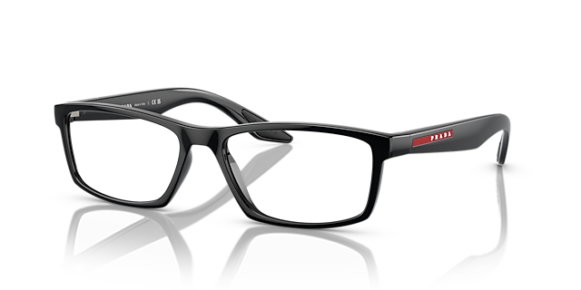 PS 04PV Schwarz KunststoffEyeglass Frames von B24, Dreiviertelansicht