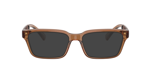 AX3116 Shiny Transparent Brown KunststoffEyeglass Frames von B24, mit getönten Gläsern