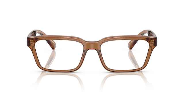 AX3116 Shiny Transparent Brown KunststoffEyeglass Frames von B24, Vorderansicht