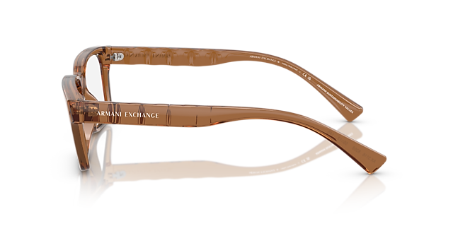 AX3116 Shiny Transparent Brown KunststoffEyeglass Frames von B24, Seitenansicht