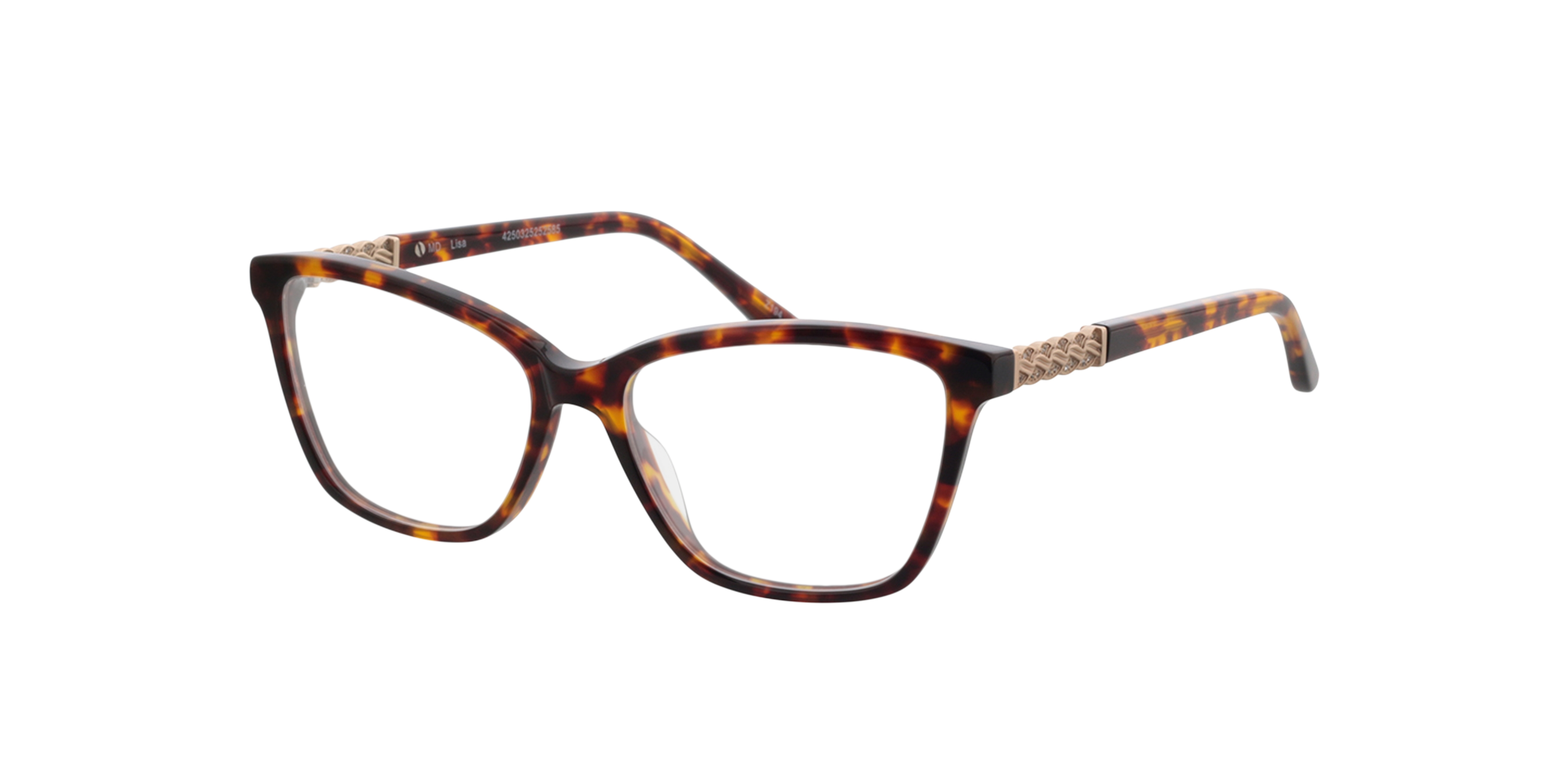 Lisa Havana  &  Satin Pink Gold AcetatEyeglass Frames von B24, Dreiviertelansicht