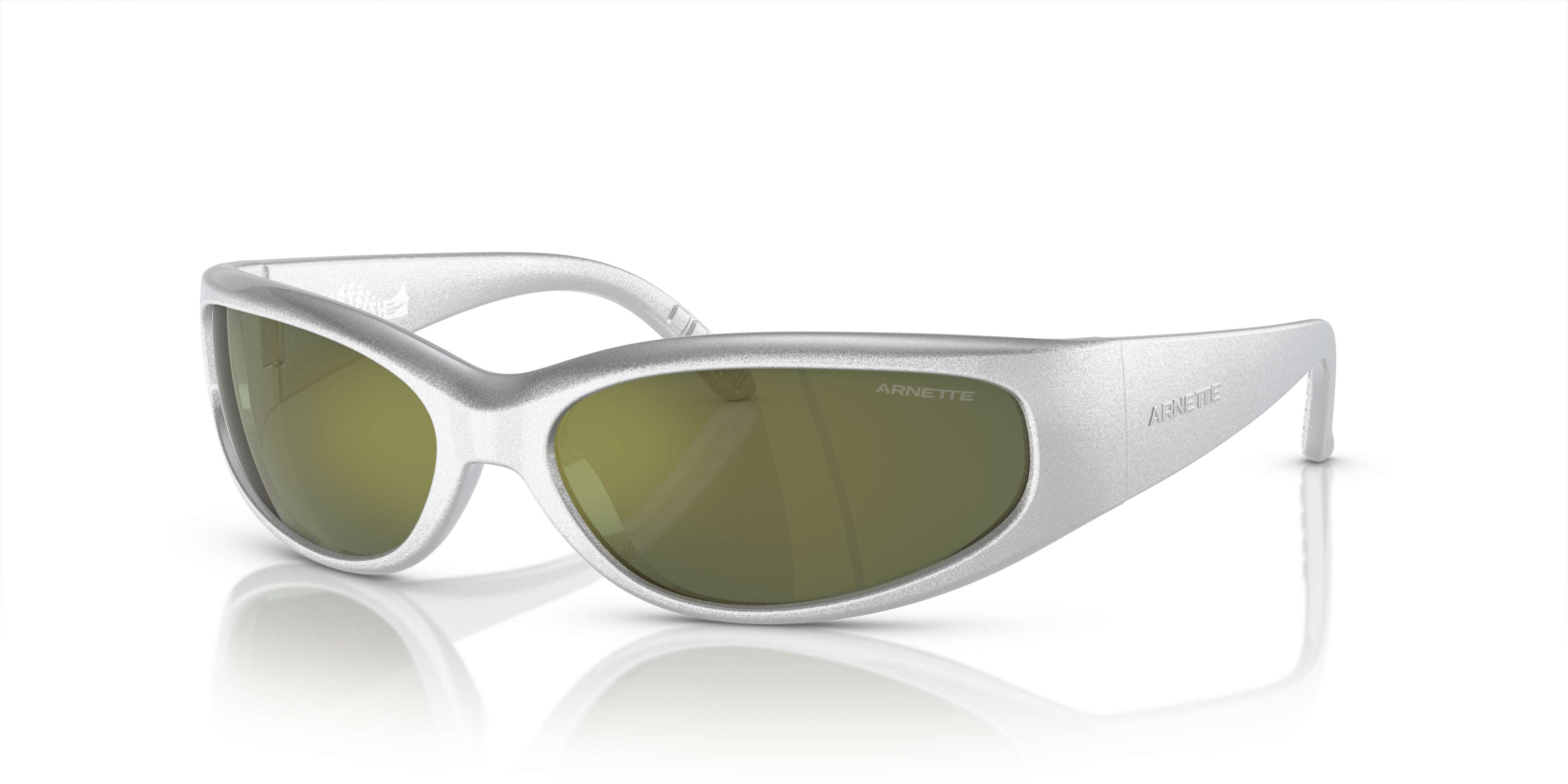 AN4302 Metallic Silver KunststoffSunglass Frames von B24, Dreiviertelansicht