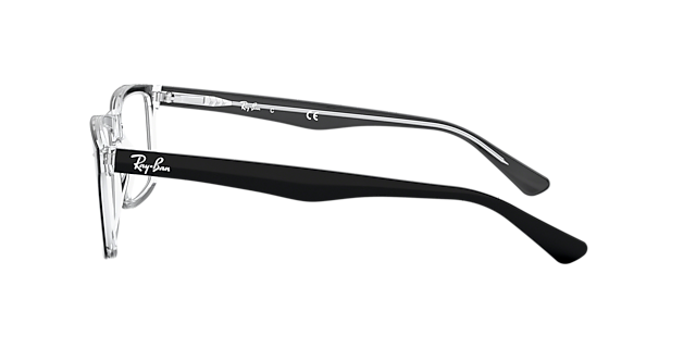 RB5287 Zwart op transparant AcetaatEyeglass Frames van B24, Zijaanzicht