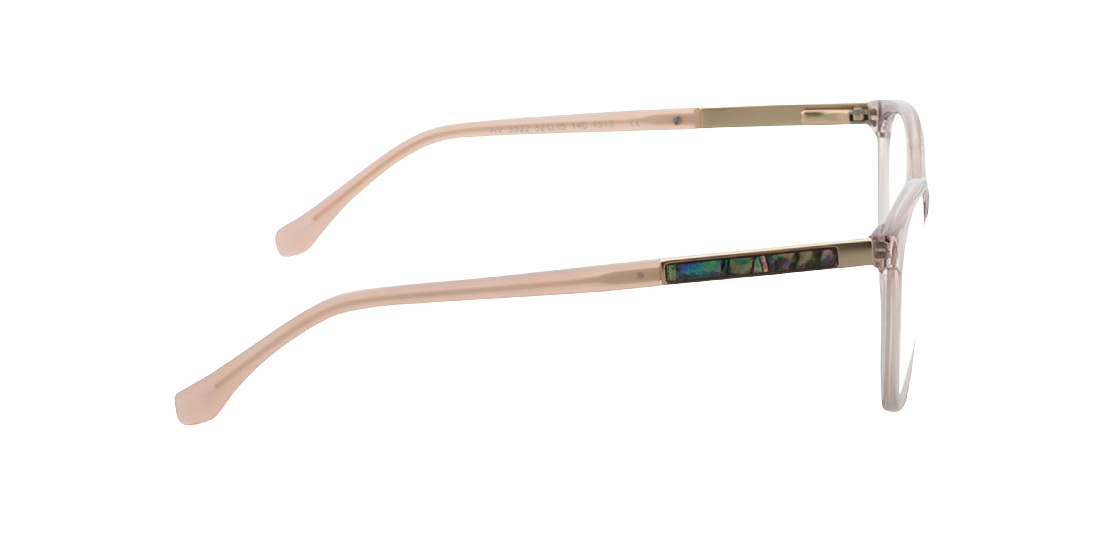 Malaga Kristal nude  &  satijn goud AcetaatEyeglass Frames van B24, Zijaanzicht