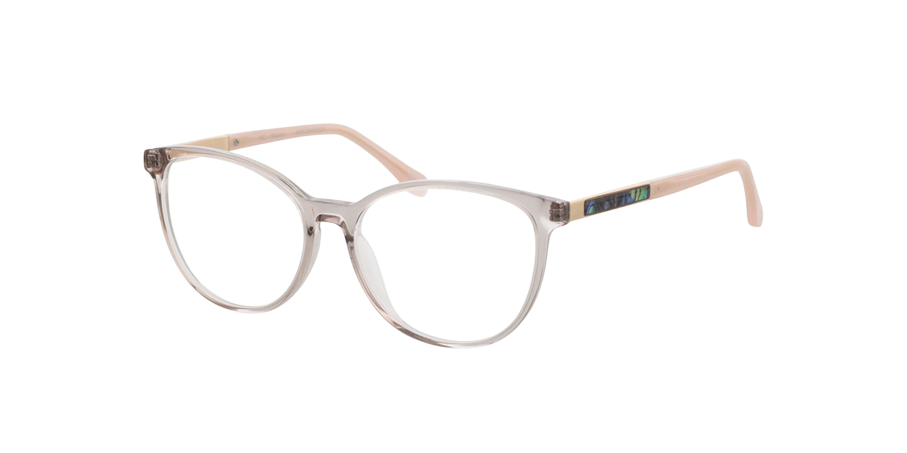 Malaga Kristal nude  &  satijn goud AcetaatEyeglass Frames van B24, Hoekweergave