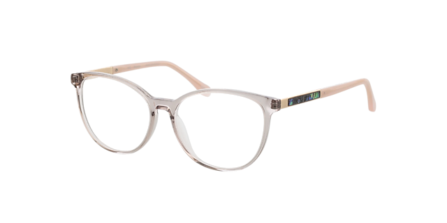 Malaga Crystal Nude  &  Satin Gold AcetatEyeglass Frames von B24, Dreiviertelansicht