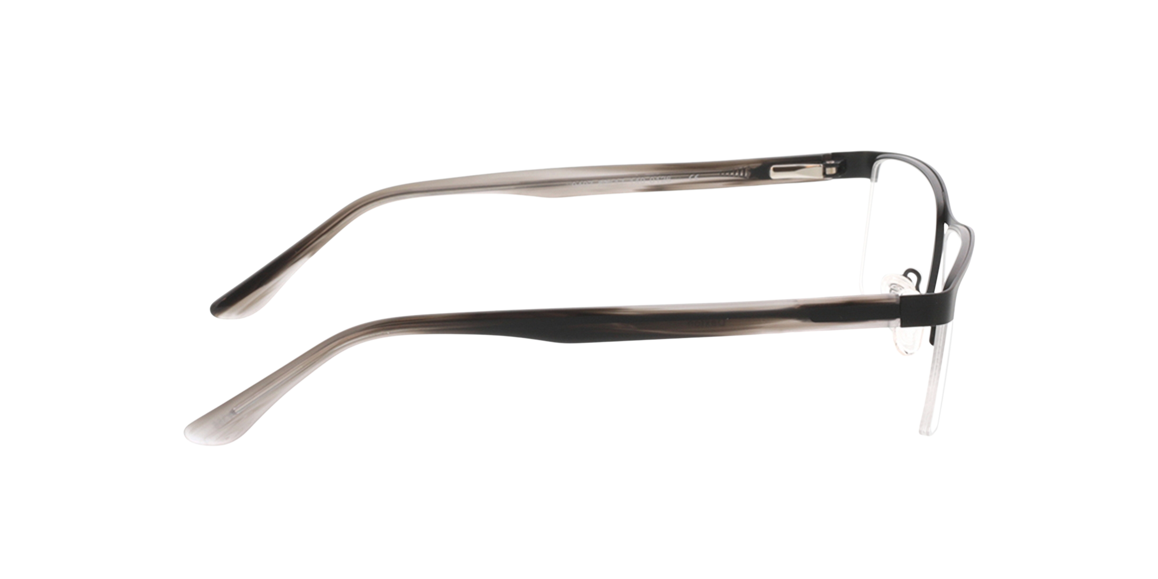 Daxton Matt Black  &  Grey Horn MetallEyeglass Frames von B24, Seitenansicht