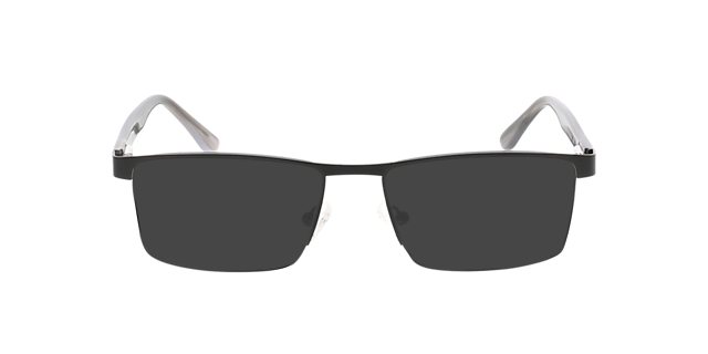 Daxton Matt Black & Grey Horn MetallEyeglass Frames von B24, mit getönten Gläsern