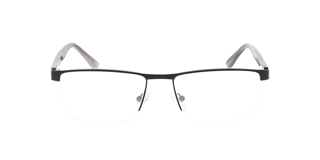 Daxton Matt Black & Grey Horn MetallEyeglass Frames von B24, Vorderansicht