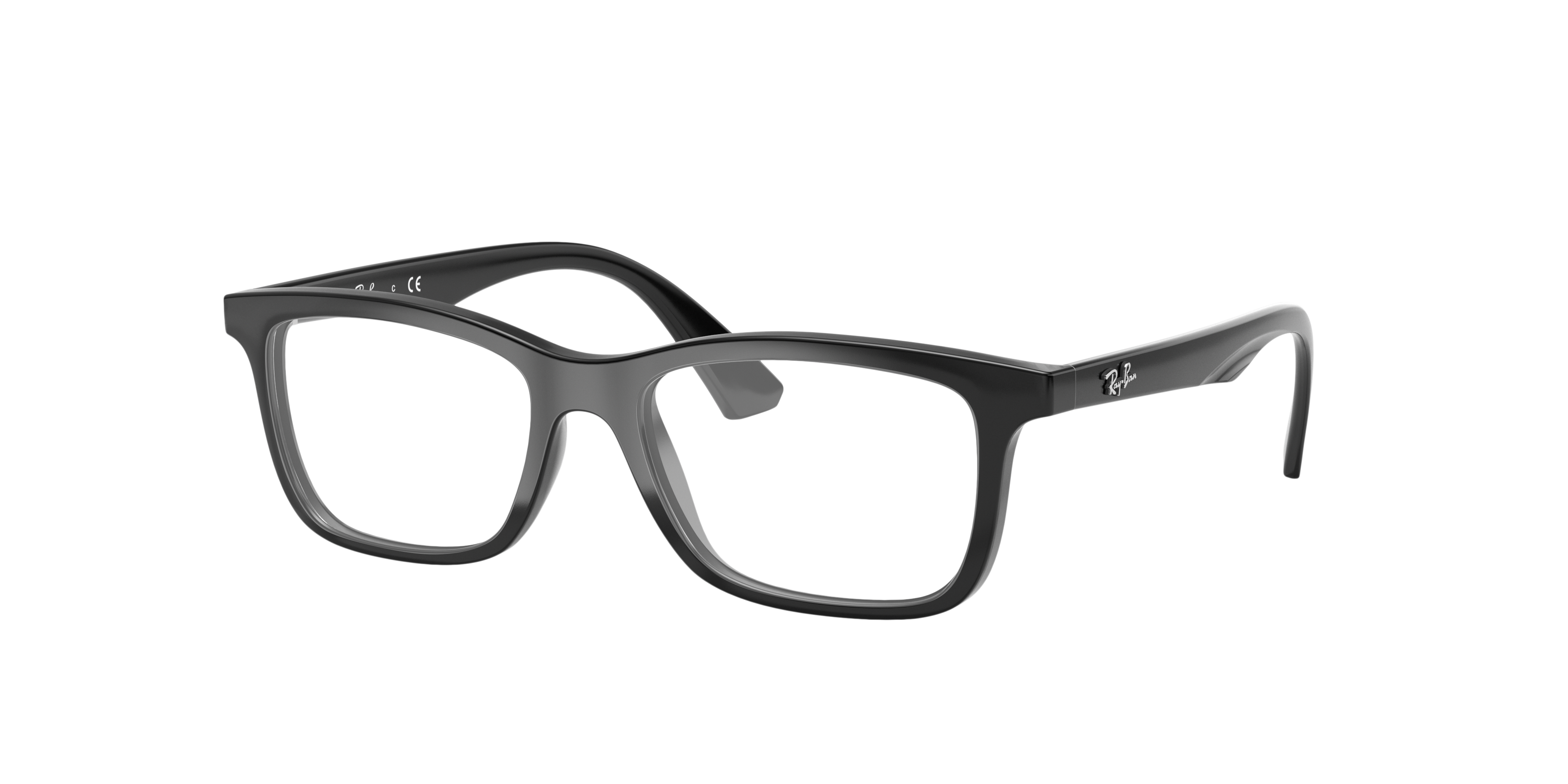 RB1562 Zwart KunststofEyeglass Frames van B24, Hoekweergave