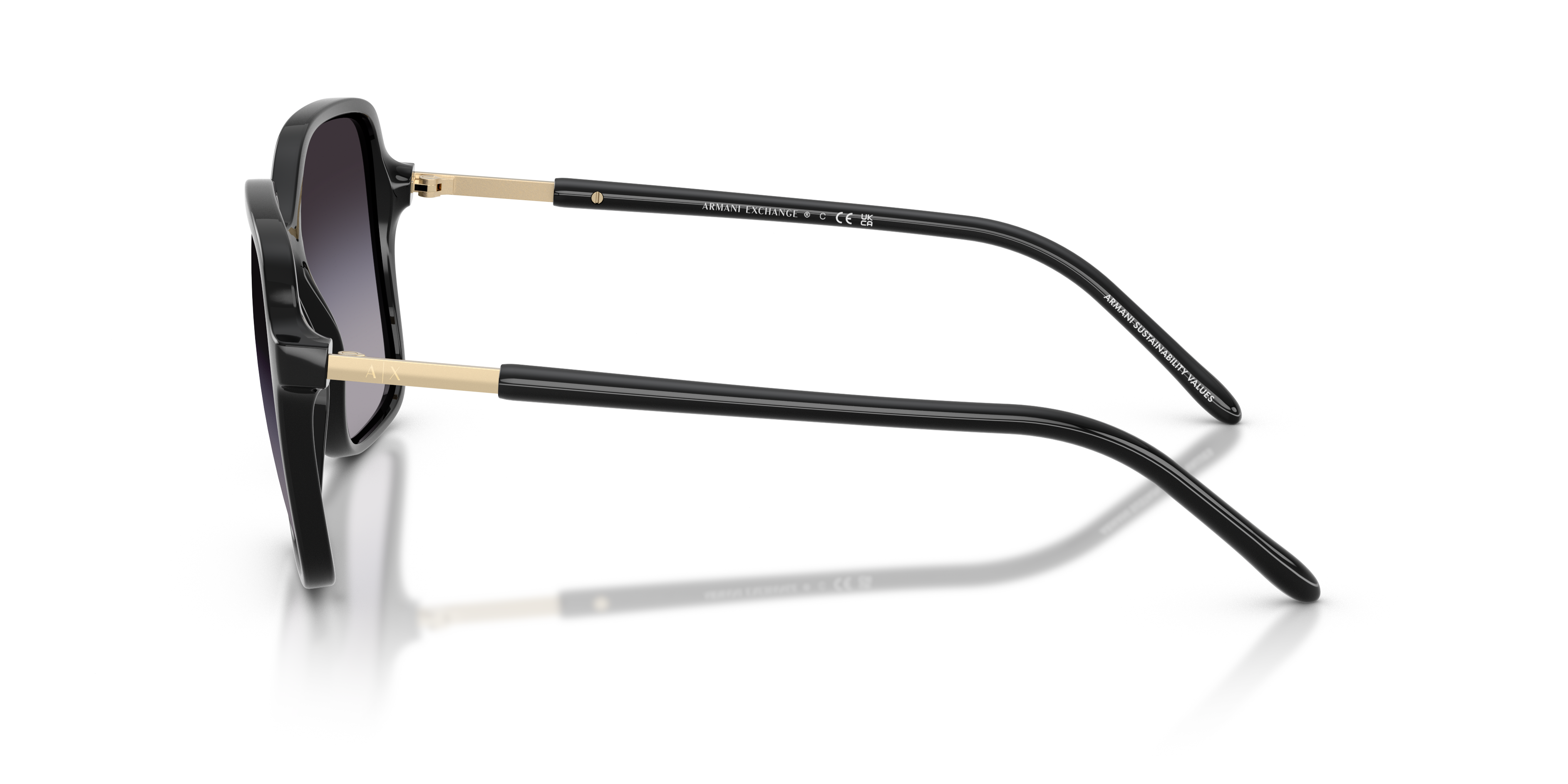 AX4163S Schwarz glänzend KunststoffSunglass Frames von B24, Seitenansicht