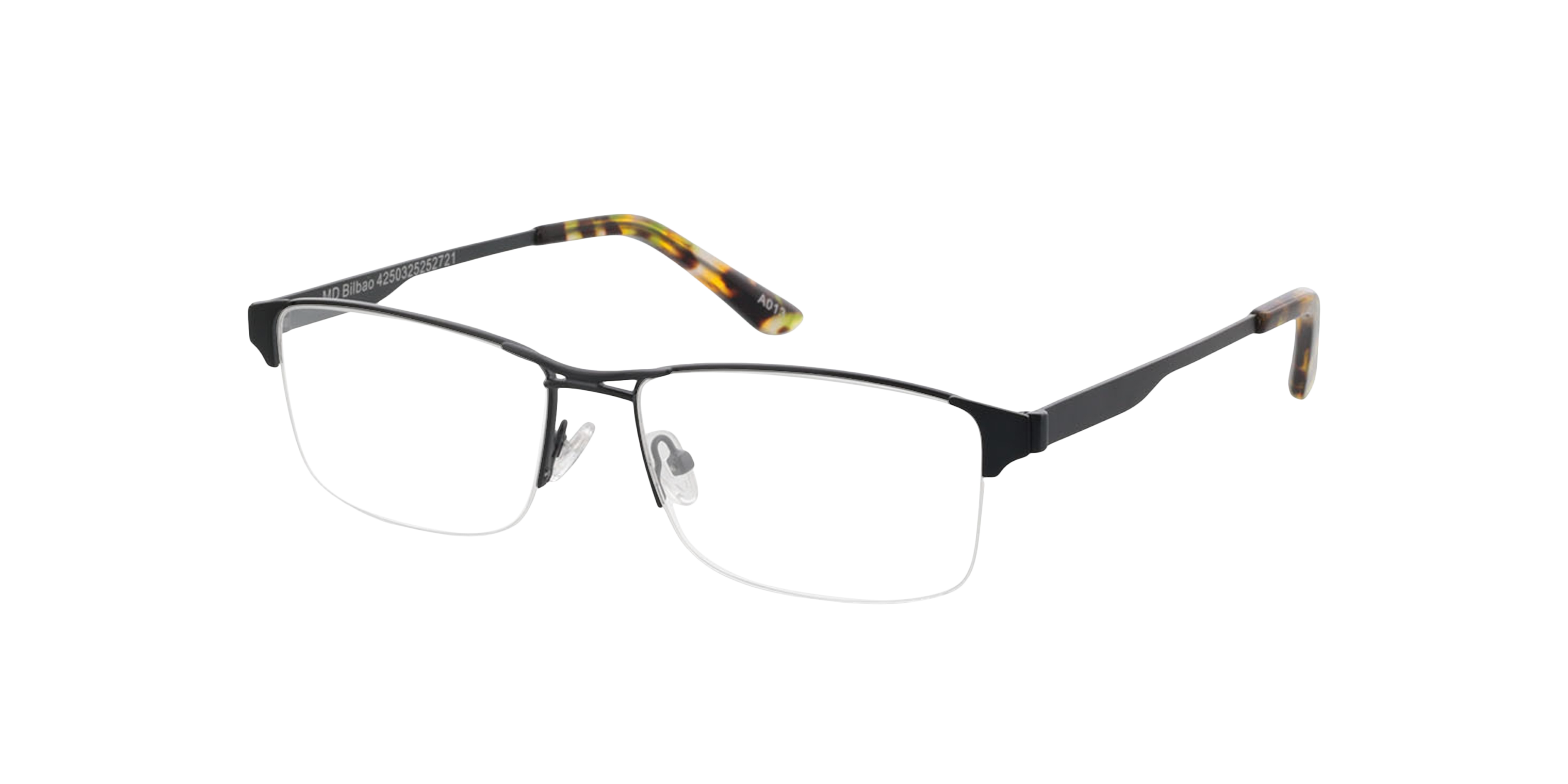 Bilbao Mat gunmetal  &  Havana MetaalEyeglass Frames van B24, Hoekweergave